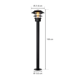 Zico pullertlampe af aluminium, sort