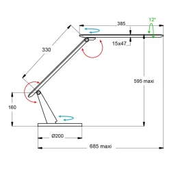Zig LED-skrivebordslampe med betjeningspanel, sort